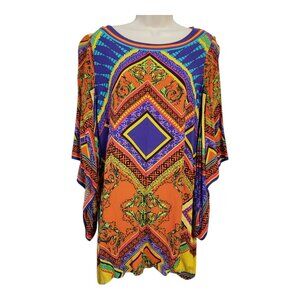 Flying Tomato Kimono Sleeve Tunic Top Large Abstract Boho Hippie Anthropologie